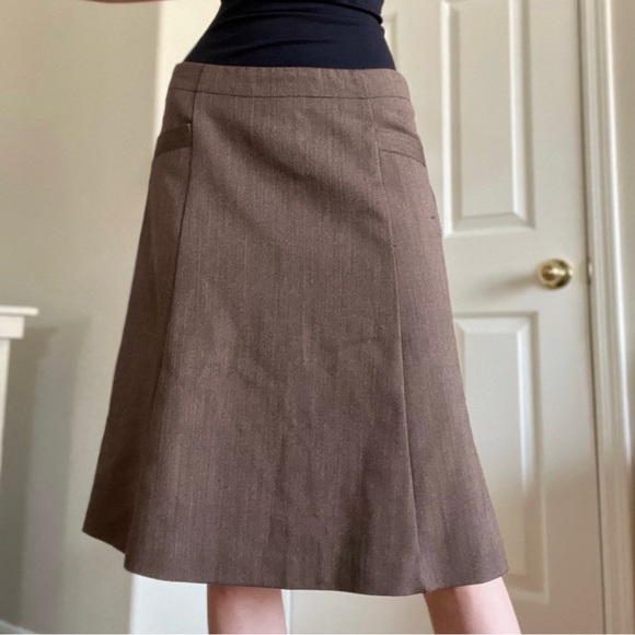 ☕️Brown Low Rise Librarian Midi skirt☕️ - Picture 1 of 4